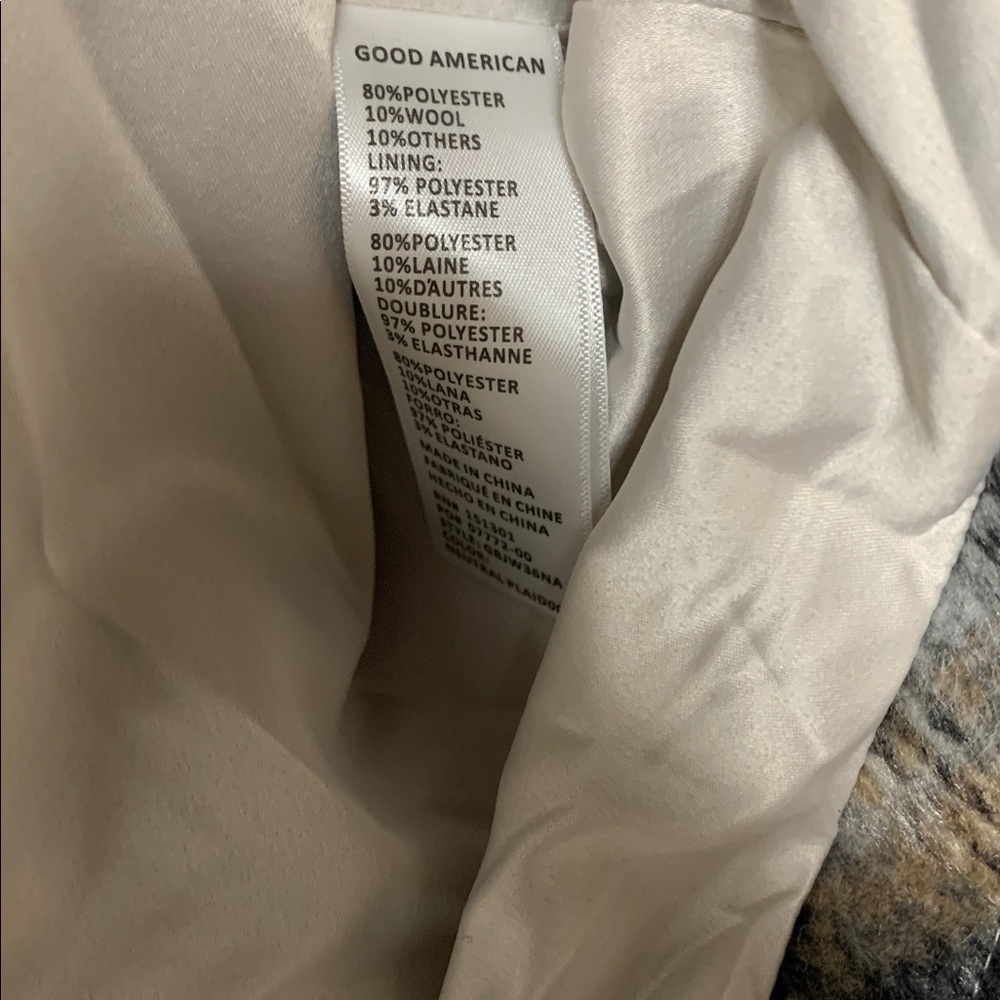 NEW Good American Gray and Cream Plaid Shacket Coat Size 2XL 3XL - Picture 6 of 10